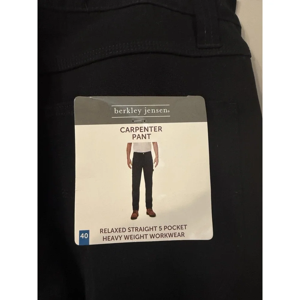 Berkley Jensen Jeans Mens 40x30 Fleece Lined Carpenter Relaxed Straight NWT